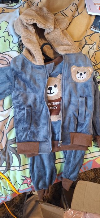 Дитячий теплий костюм з ведмедиком