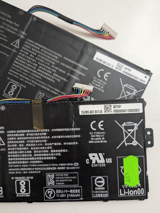 Оригінальна батарея для ноутбука Acer AC15A3J Chromebook Spin 11 C738T