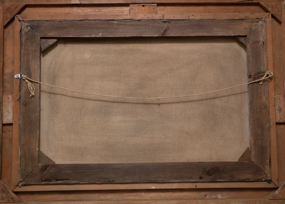 Obraz malarstwo polskie Janusz Lewandowski „Pejzaż zimowy”