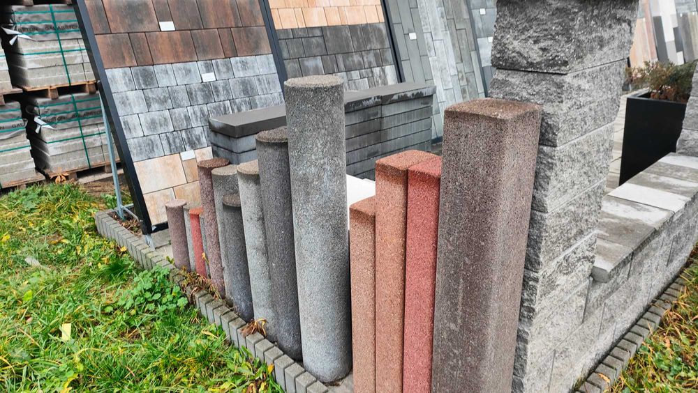 Dekoracje ogrodowe palisady obrzeża słupki palisada kostka brukowa mur