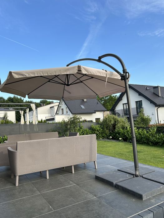 Parasol ogrodowy 350 cm kremowy