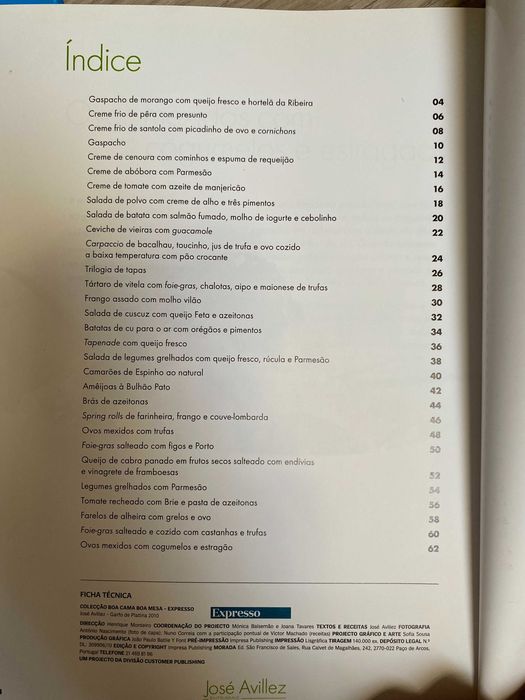 Livros de receitas do chef José Avillez