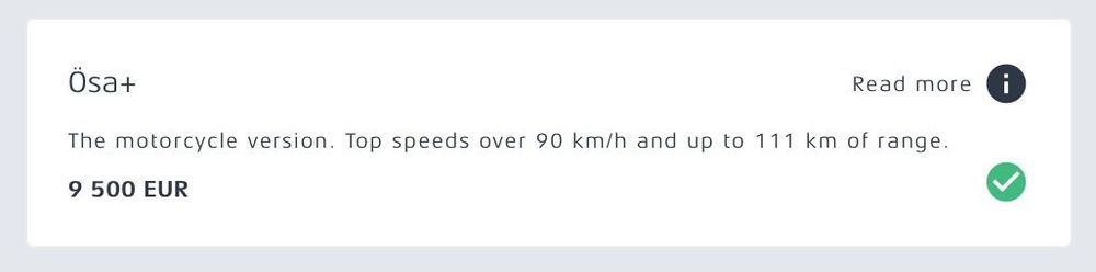 CAKE Ösa+ – Matriculada em Portugal –