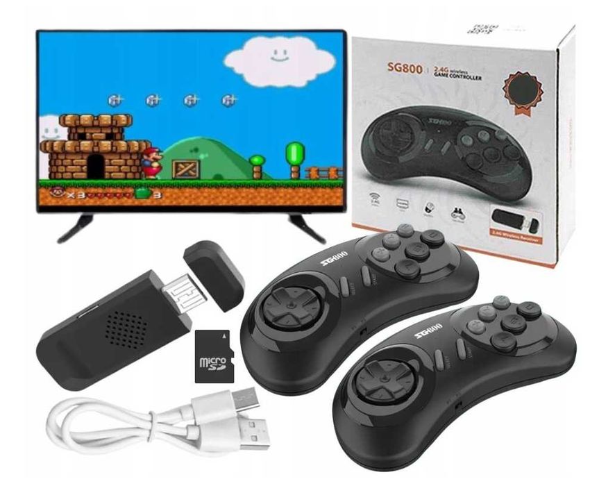 Gra Telewizyjna Retro TV Konsola Bezprzewodowa HDMI 5000+ Gier Lata 90