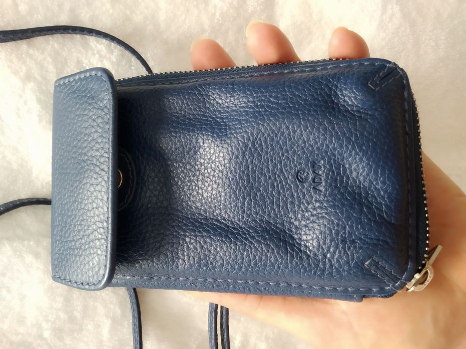 Сумка-портмоне, синий Adax, и черный Depeshe, кожа, фирма.