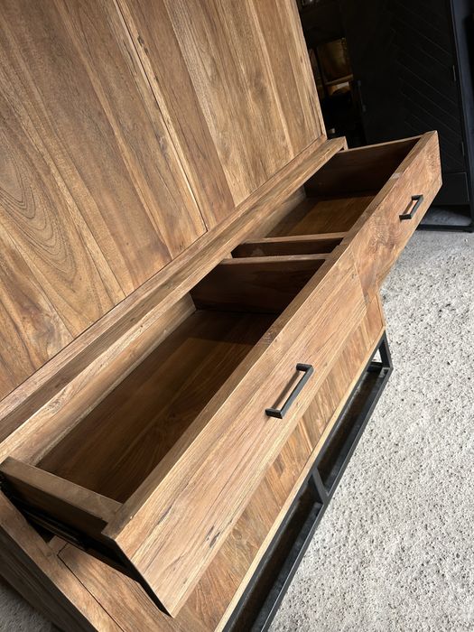 Szafa TEAK lite drewno loft rustykalna regał bufet biblioteka