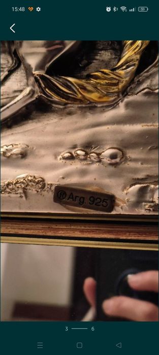 Moldura espelho cavalos em prata