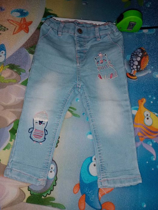 Spodnie jeansy dżinsy legginsy dla dziewczynki 80