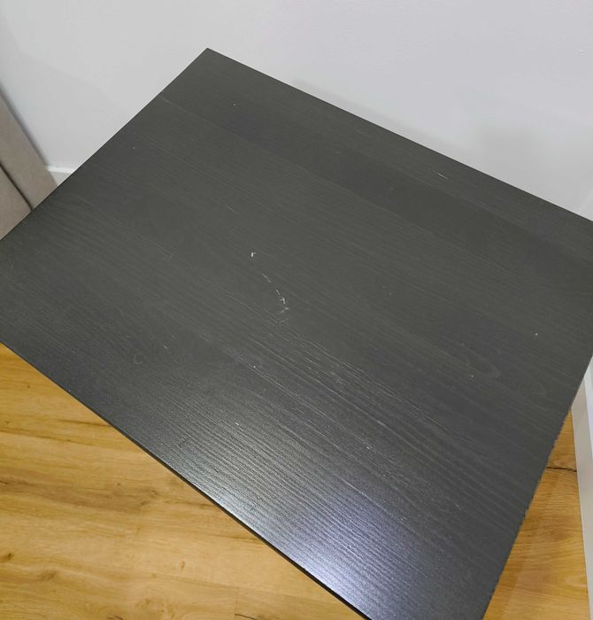 Mesas de Cabeceira / Apoio IKEA HEMNES (Preto/Castanho) em Madeira Maciça