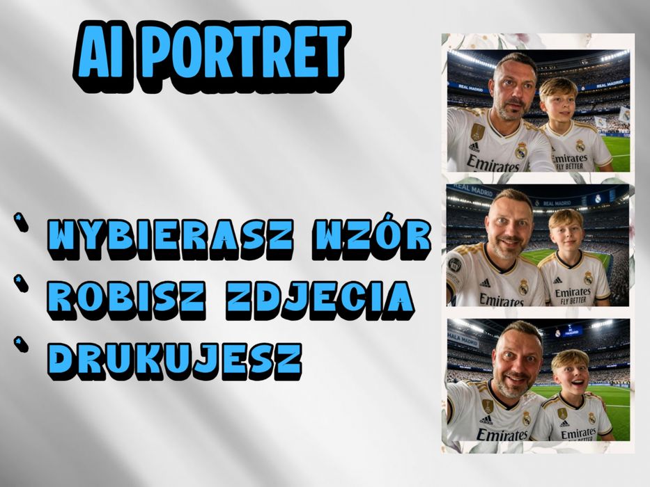 Fotobudka  Portret AI  - druk, video NOWOSC