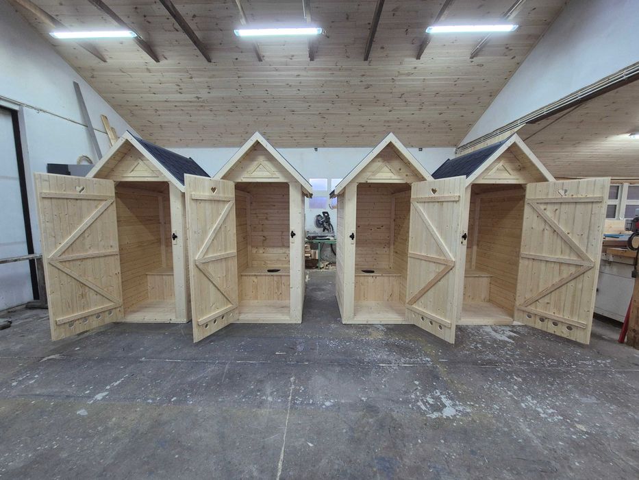 Toaleta drewniana PREMIUM solidna, duża, ogrodowa, świerk skandynawski