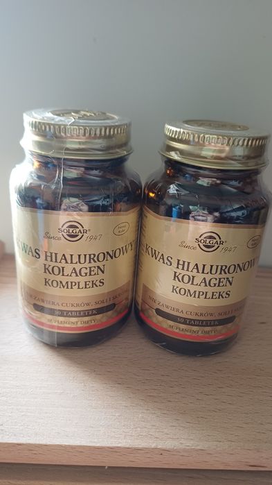 2x kwas hialuronowy kolagen Solgar