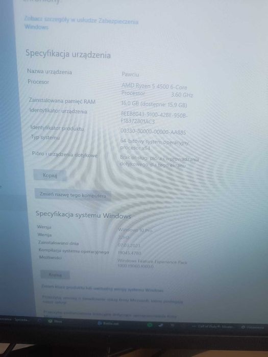 GAMING PC RYZEN 5 4500, gtx 1070 8GB, 16gb ram, BIURKO, PERYFERIA