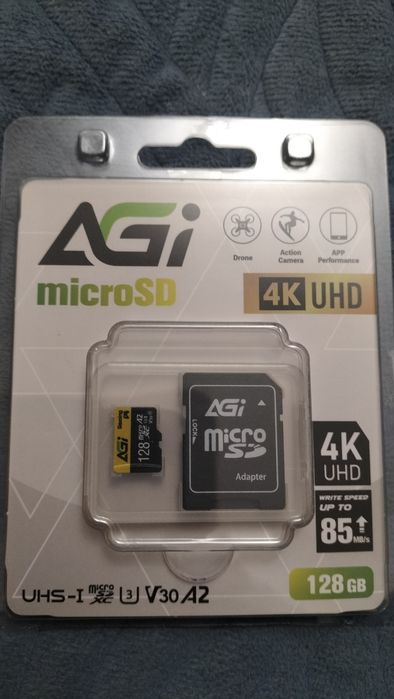 AGI microSD 128GB 4K U3 / 64GB / 32GB Class 10 | НОВІ