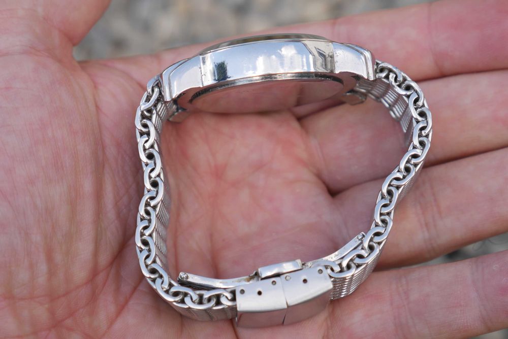 Zegarek Ascot chronograf bransoleta mesh mesz stalowy