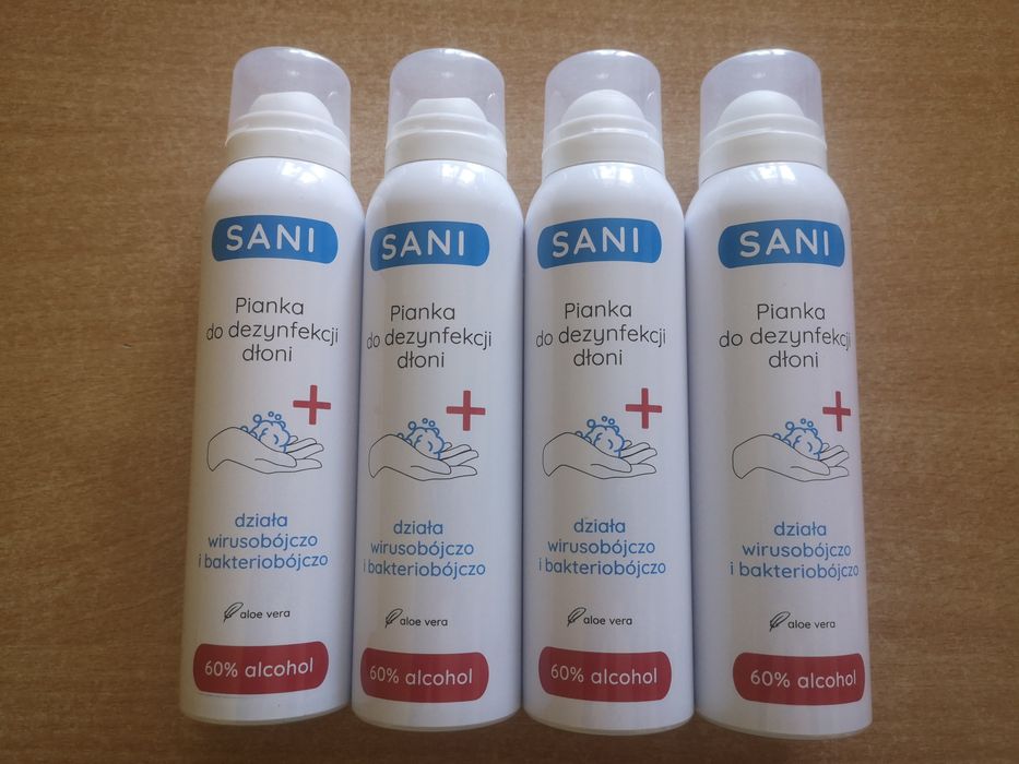 Pianka Sani do dezynfekcji rąk z aloesem 150 ml, pakiet 3 szt.+ gratis