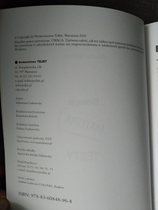 Testy matura Biologia