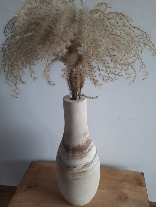 Wazon nowy boho drewniany duży