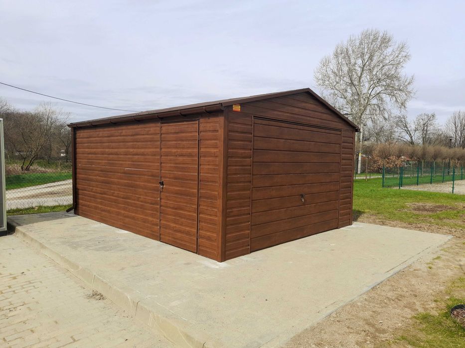 MŁP/ Garaż 4x5 dwuspadowy drewnopodobny