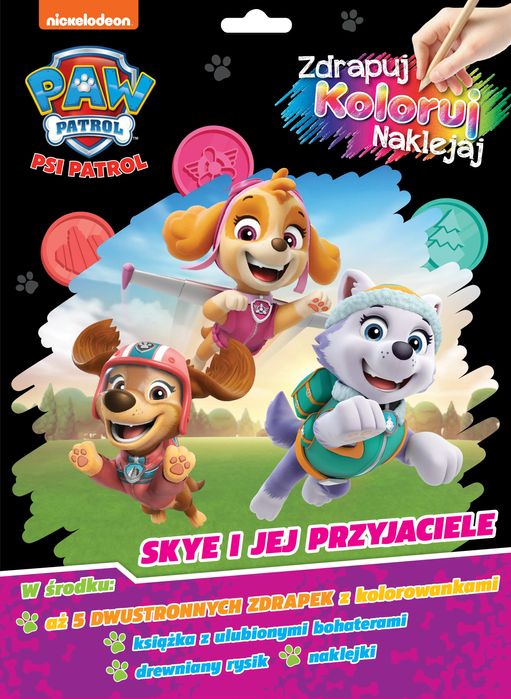 Psi Patrol. Zdrapuj, koloruj, naklejaj. Skye i jej przyjaciele. Media Service Zawada. Nowy Produkt