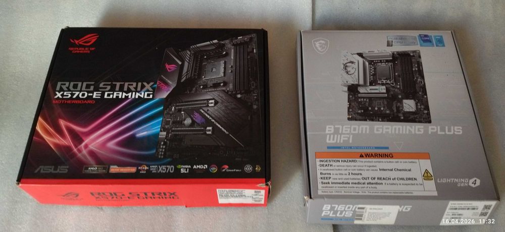 MSI B760M Gaming Plus WiFi, ASUS ROG Strix X570-E Gaming