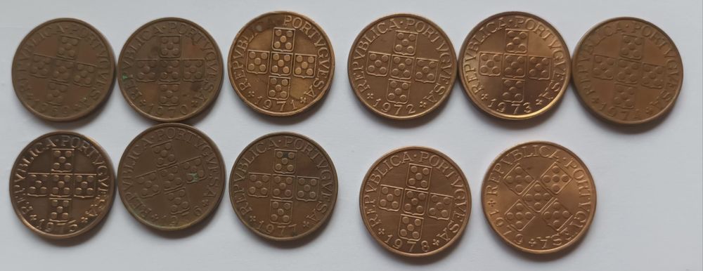 Coleção completa de moedas 1 escudo República portuguesa