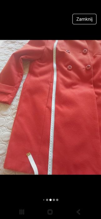 Płaszczyk damski w ceglastym kolorze