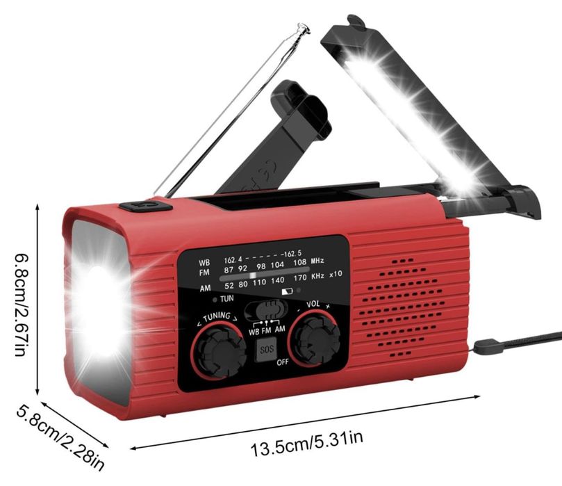 Rádio solar powerbank de sobrevivência - 4000mAh