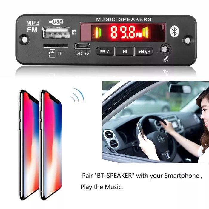 2*20 Вт стерео Bluetooth 5,0 МР3-плеер декодер FM, USB, AUX, караоке.