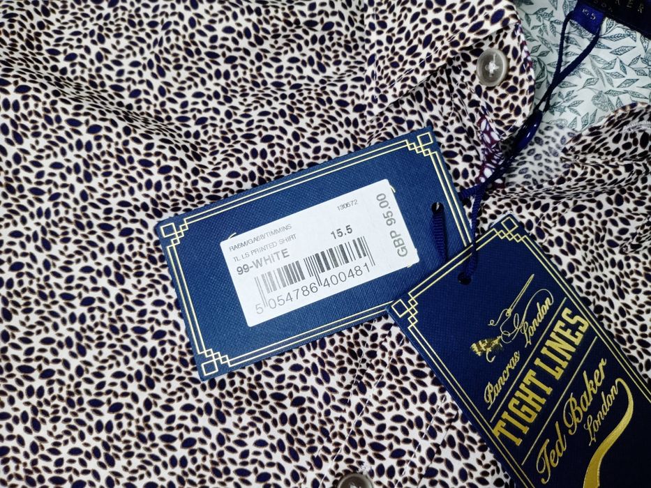 Рубашка мужская Ted Baker хлопковая приталенная размер M