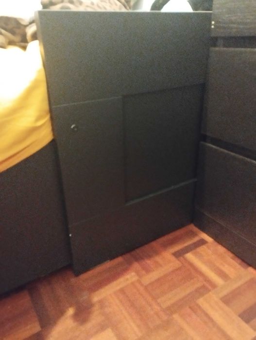 Cama individual / dupla - preto-castanho - 2 gav e 2 colchões