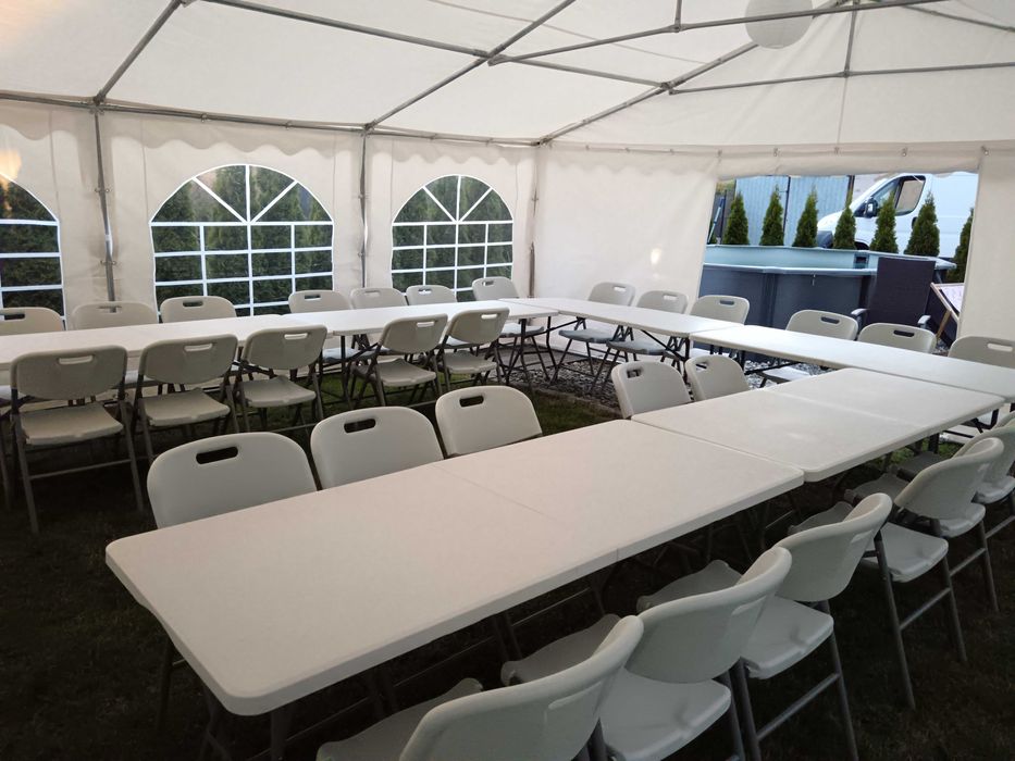 Wynajem namioty cateringowe 4x6, 6x8, 6x12, stoły i krzesła