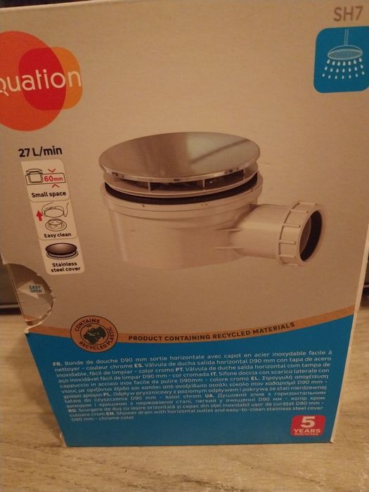 Syfon prysznicowy 90mm stal nierdzewna