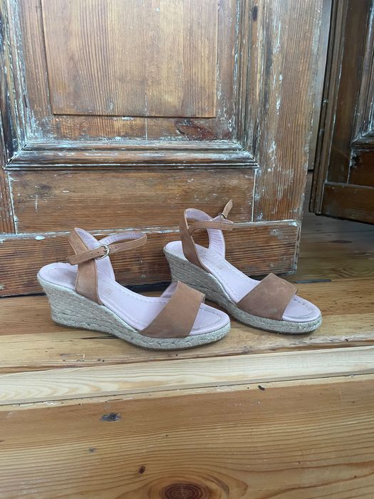 Pretty Ballerinas koturny Deborah sandały espadryle skóra skórzane