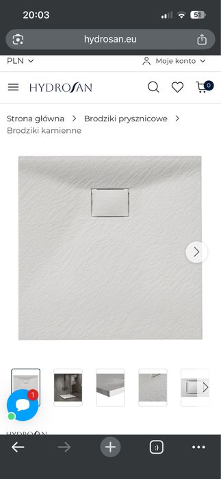 Brodzik niski Slim 90x90