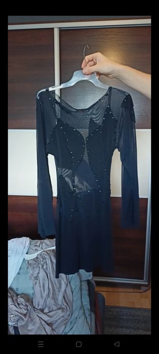 Sukienka czarna siateczkowa