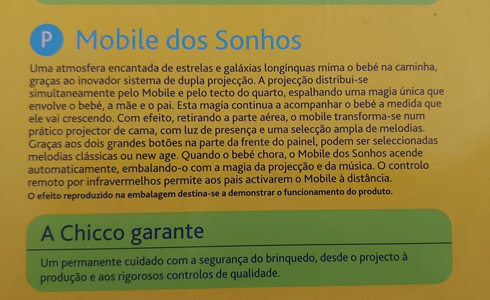 Chicco projetor luzes e música