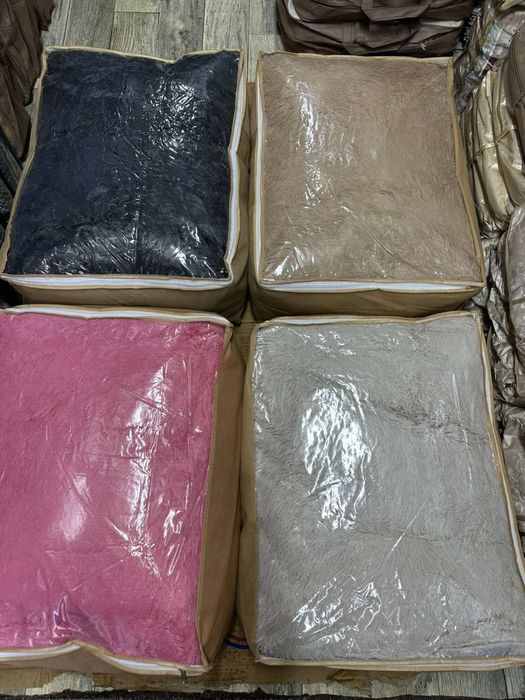 Пухнасте товстенькі мʼякі хутряні ковдри покривала "Травичка ведмідь"