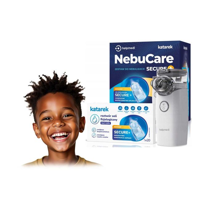 Okazja ! Nebulizator NebuCare z Solą Fizjologiczną Cichy, Bezkablowy
