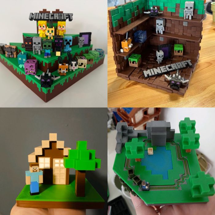 ‼️Різні Полички Підставки Kinder Joy Minecraft Майнкрафт кіндер Будинок