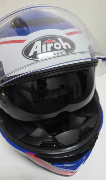 Capacete AIROH ST501 Azul, Branco e Vermelho T.S