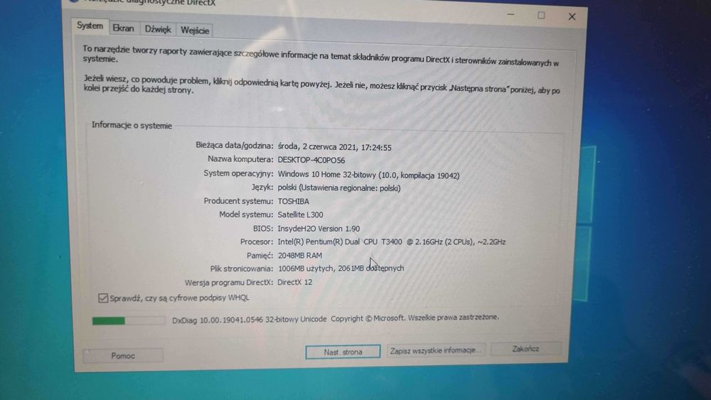 Tani laptop do warsztatu i diagnostyki | 4GB RAM | Win10 | Sprawny