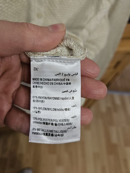 Nowy sweterek beżowy że złota nitka 2xl (44-46)