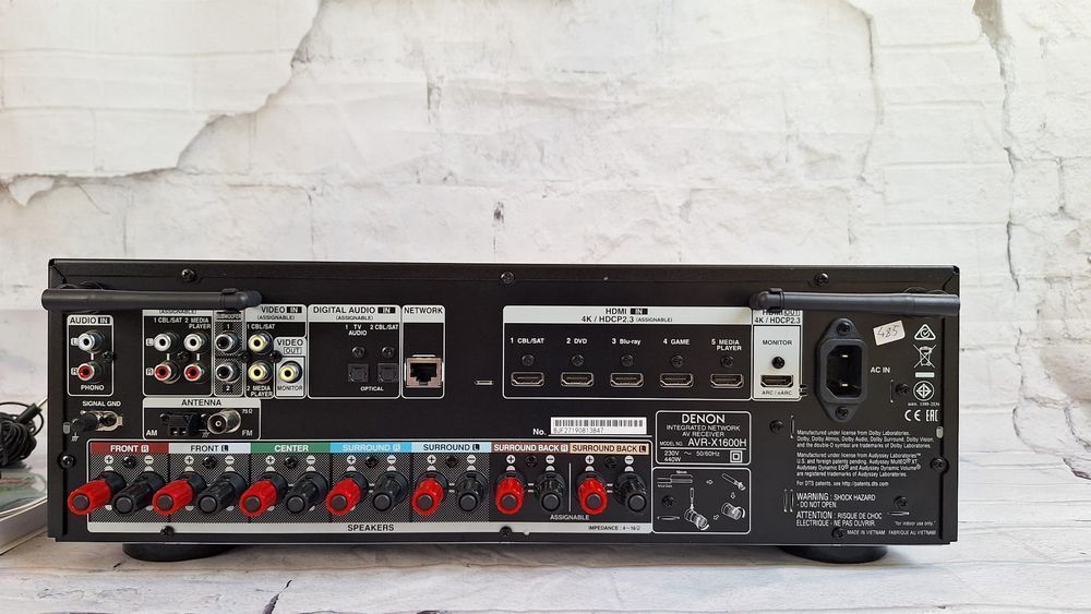 7.2 Denon AVR-X1600 Wi-Fi BT Heos 4K60p eARC DSD Spotify Atmos Vision