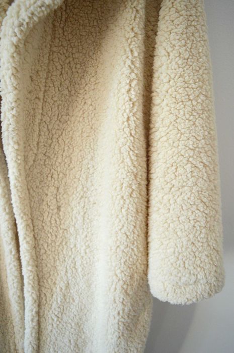 Płaszcz futerko pluszowe długie miś teddy bear S/M luźniejsze