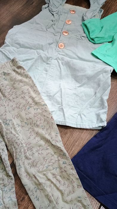 Paka 104 bluzki spódniczka ogrodbiczka sztruksowa legginsy