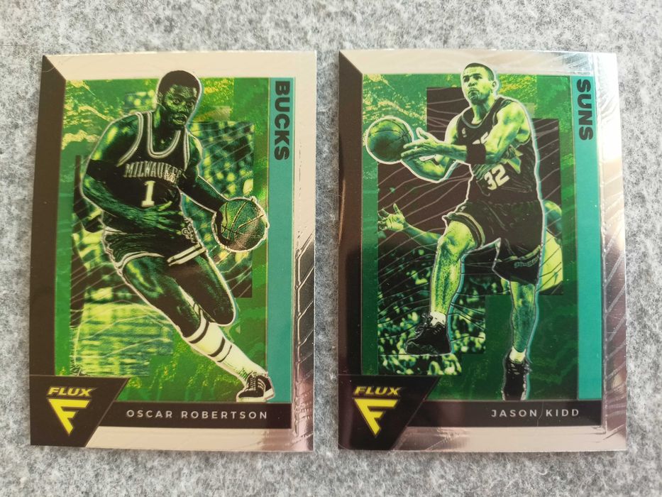 2 karty NBA 2020-21 Flux Legends Oscar Robertson Bucks Jason Kidd Suns