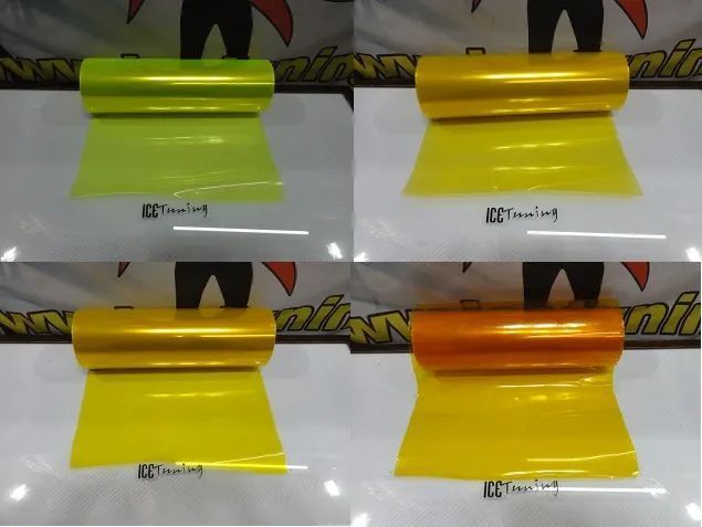 Pelicula de proteção para faróis / farolins / piscas de cor Amarelo lima, Amarelo light, Amarelo, Amarelo dark 0.30m X 1m OU 10m X 0.30m