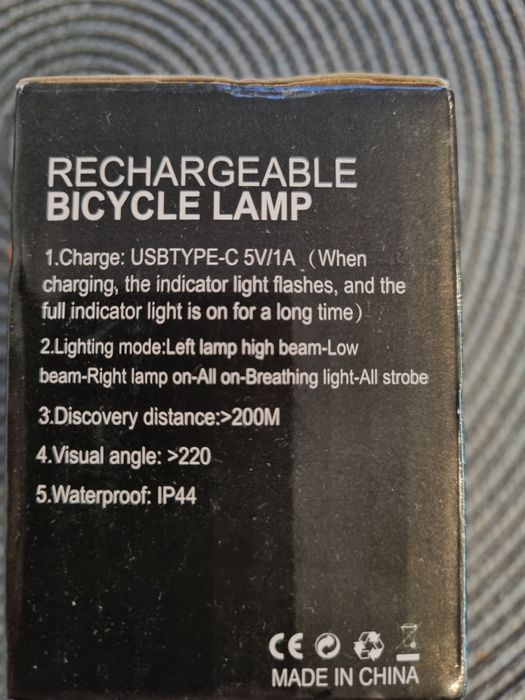 Lampka rowerowa przednia LED USB C