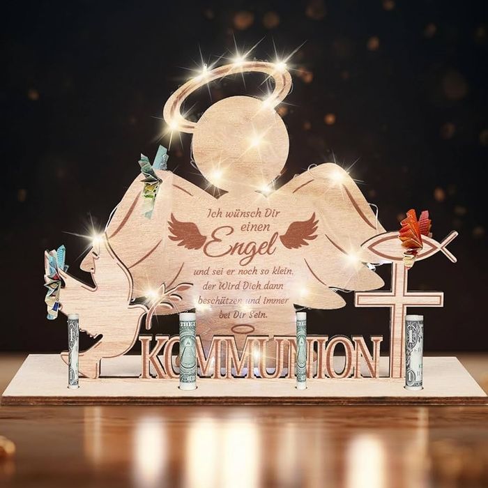 Подарунок на хрестини з отворами для грошей і свічок